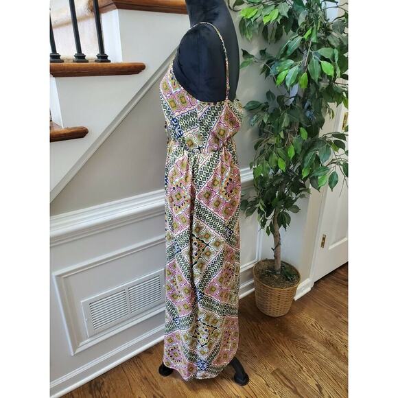 Runway Story Women's Multicolor Polyester Scoop Neck Strappy Long Maxi Dress M - Picture 6 of 10